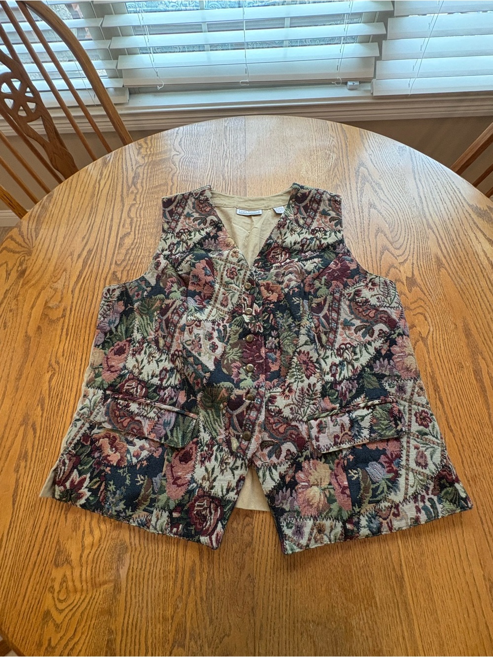 Karen Scott Vintage 90’s Floral Tapestry Vest Size XXL Cottagecore